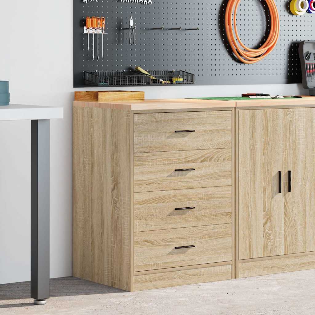 Garageopbevaringsskab Sonoma eg 60x51x85cm Massivt træ Fyrretræ