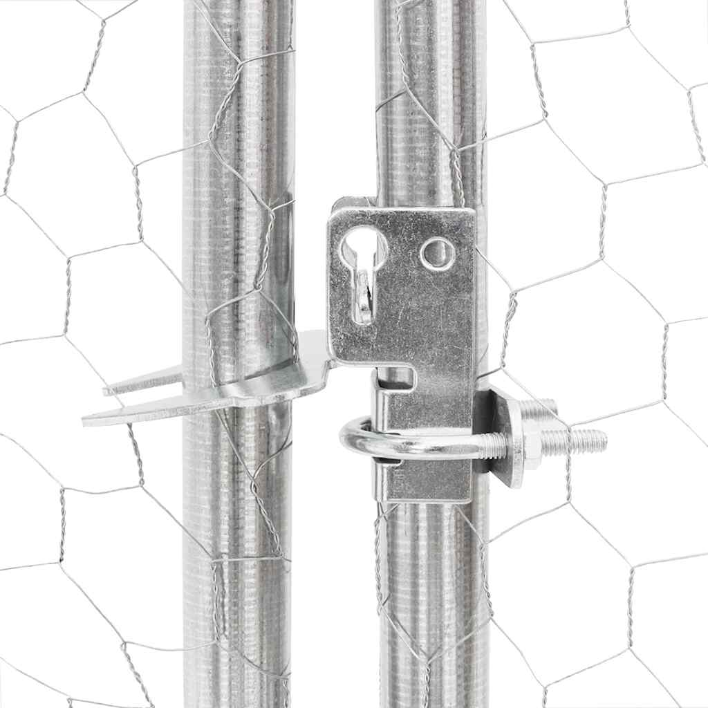 udendørs hundebur med dør 2x1x1 m galvaniseret stål