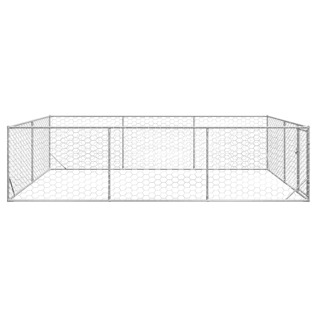 udendørs hundebur med dør 3x4x1 m galvaniseret stål