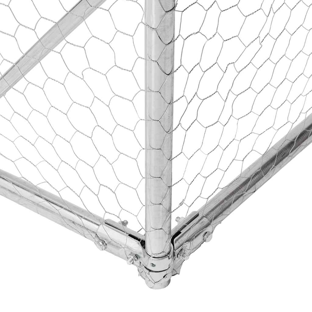 udendørs hundebur med dør 3x4x1 m galvaniseret stål