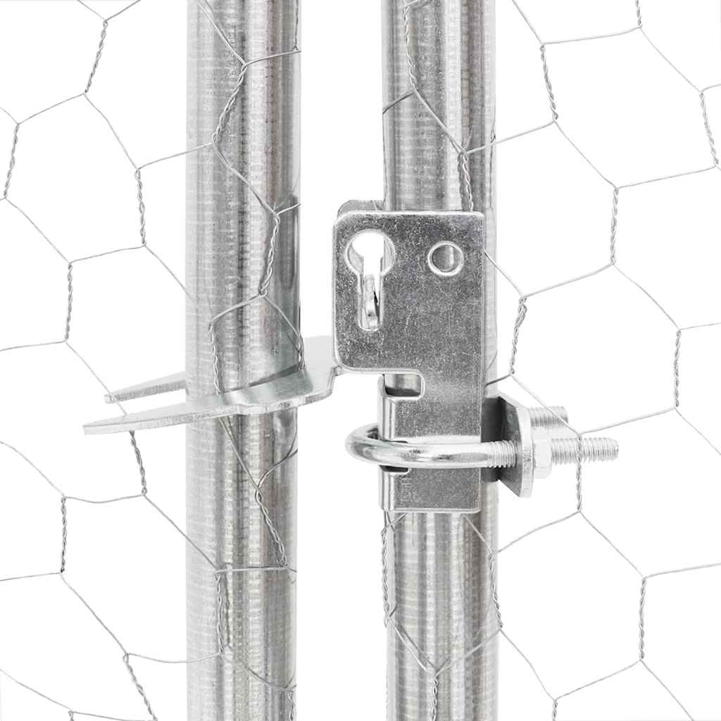 udendørs hundebur med dør 3x4x1 m galvaniseret stål