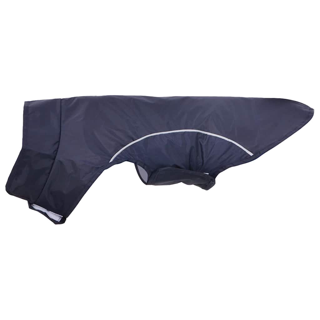 Hunderegnfrakke med refleksstriber polyester M marineblå