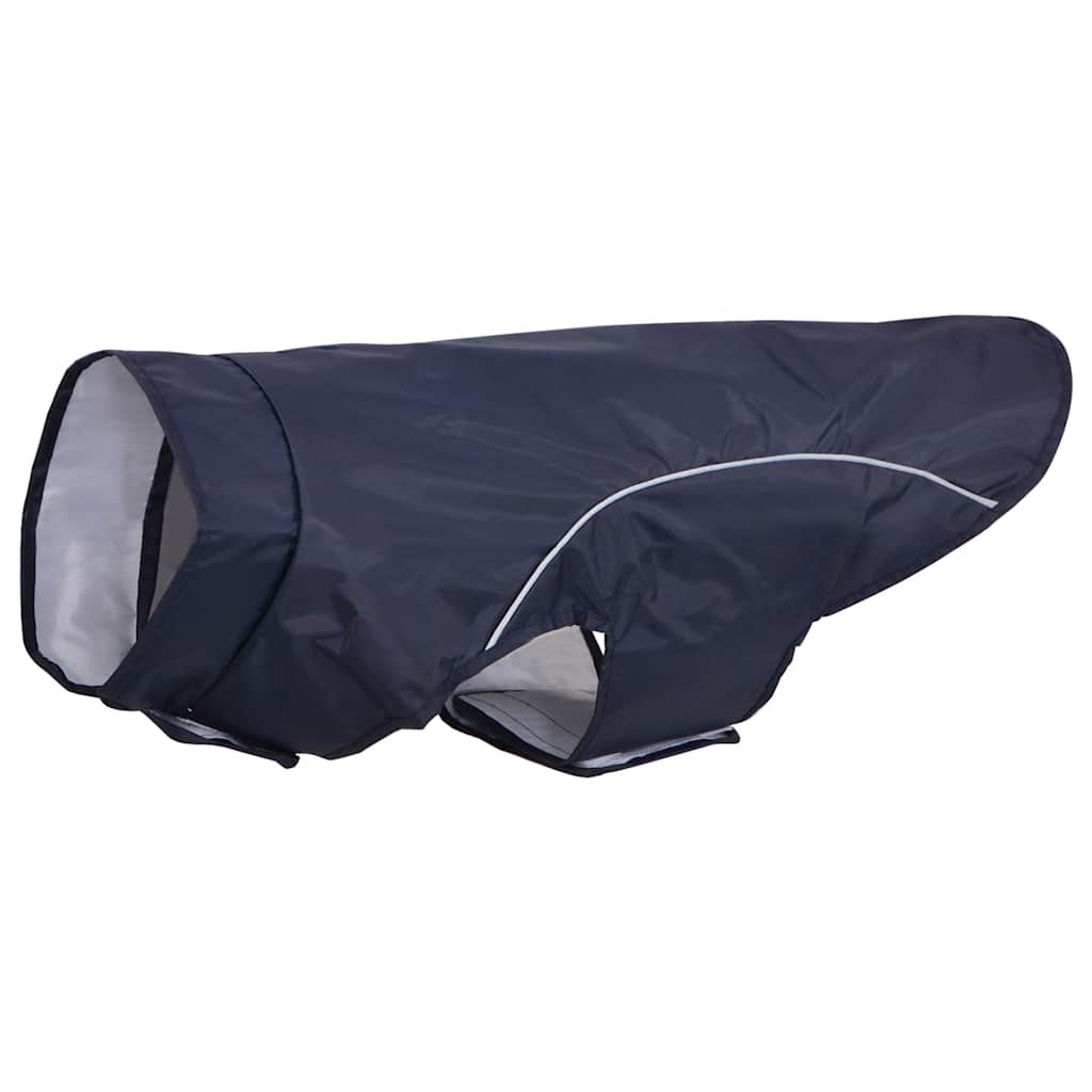 Hunderegnfrakke med refleksstriber polyester L marineblå