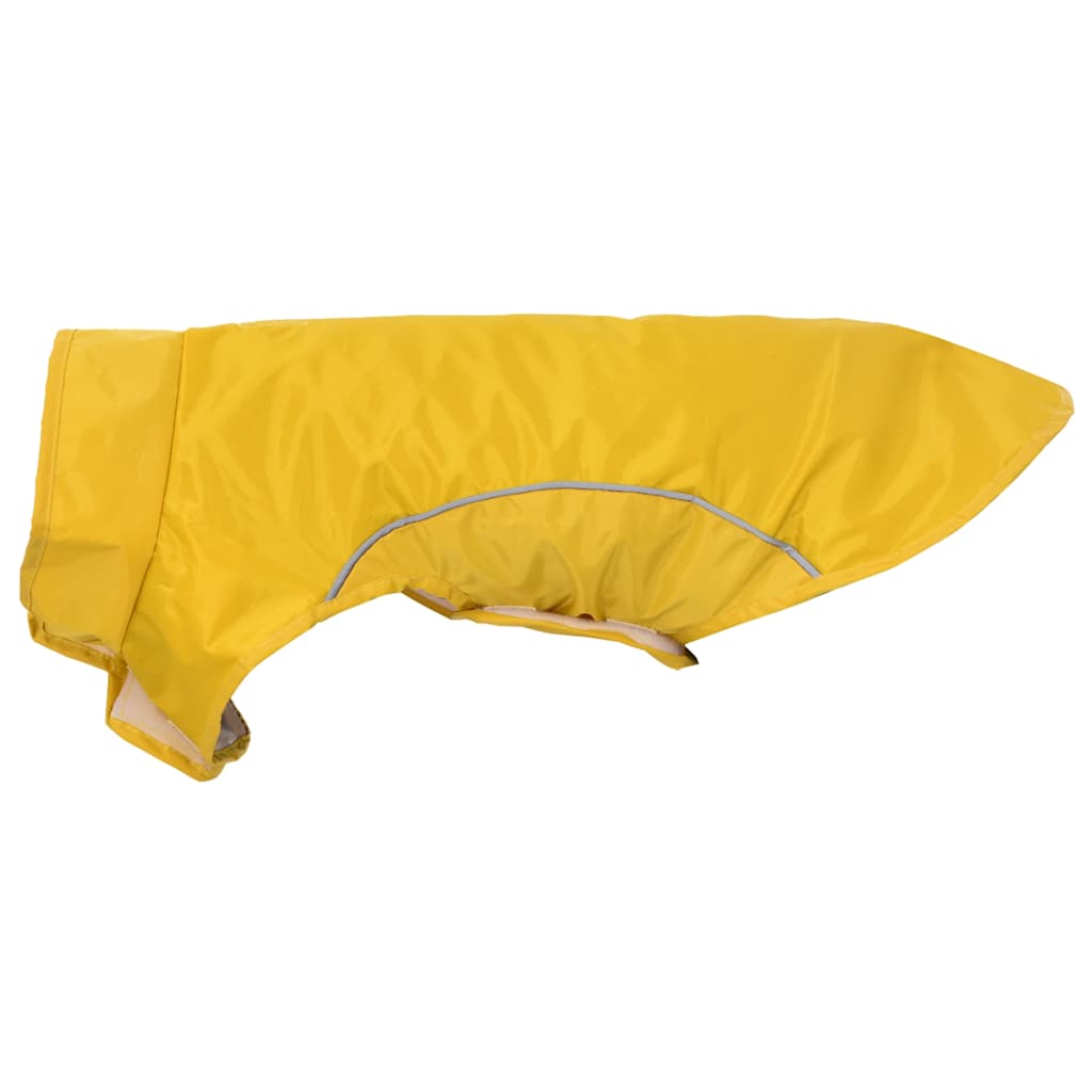 Hunderegnfrakke med refleksstriber polyester XXS gul