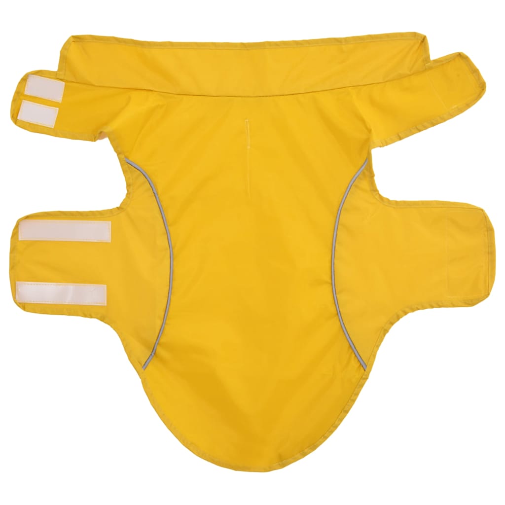Hunderegnfrakke med refleksstriber polyester M gul