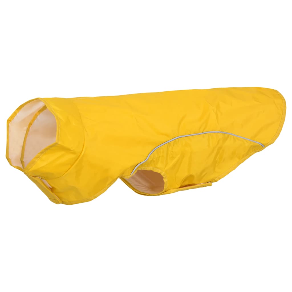 Hunderegnfrakke med refleksstriber polyester 2XL gul