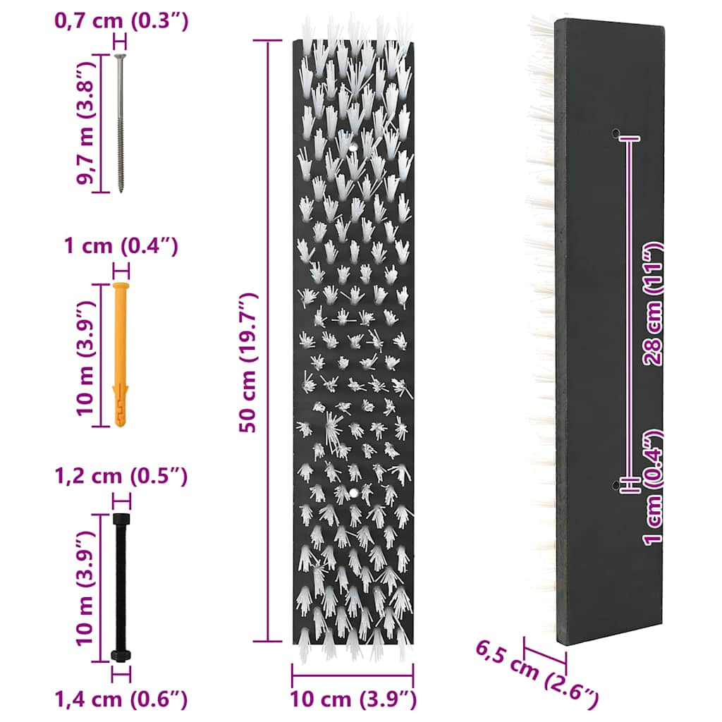 Kvæg Børster Sort og Hvid 50 x 10 x 6,5 cm PP