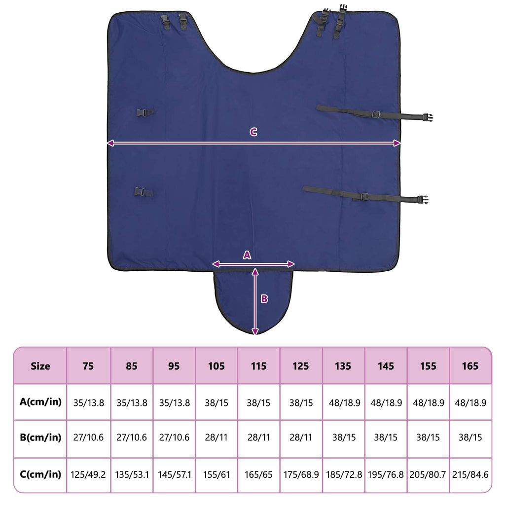 Hestetæppe Fuldt Marineblå 115 cm Polyester