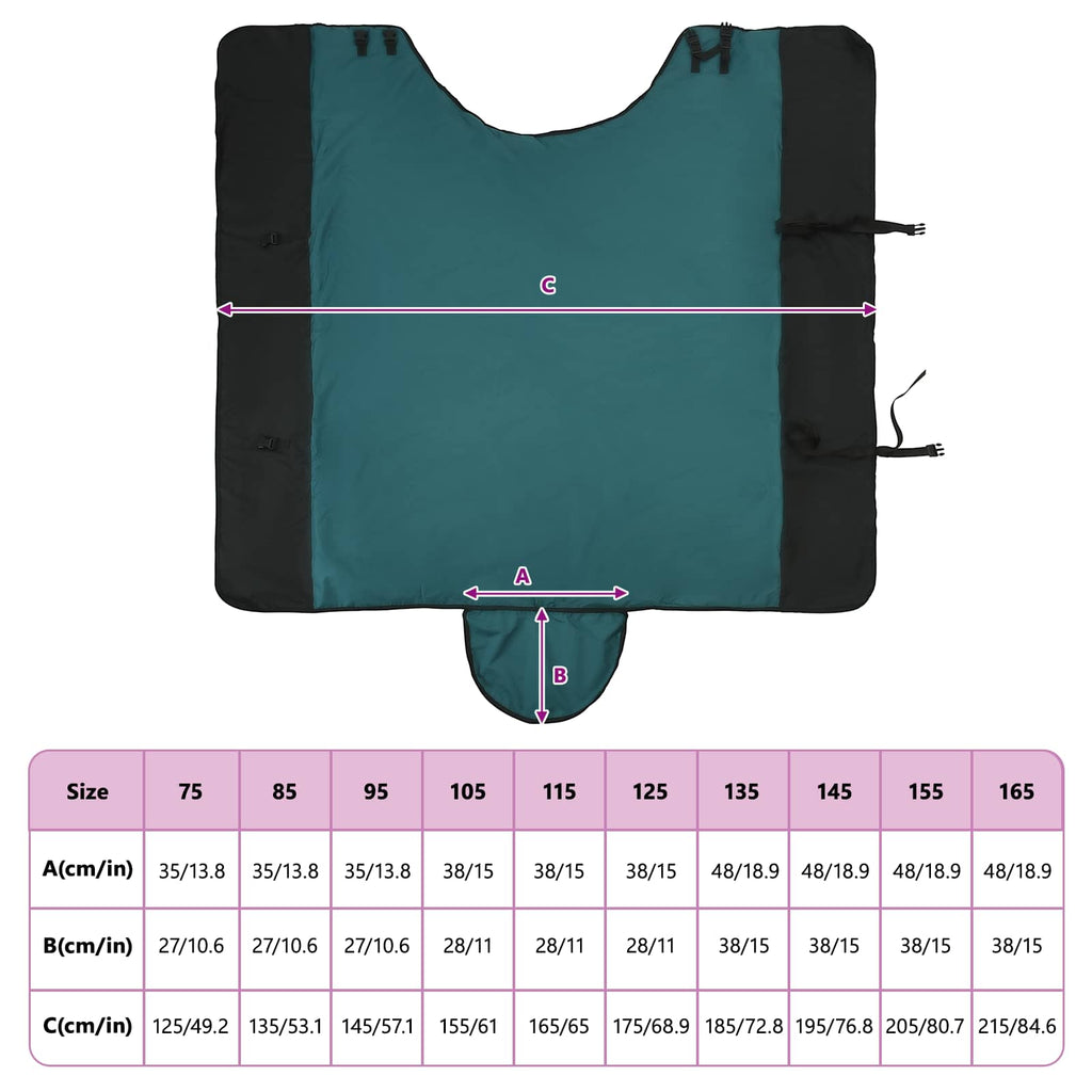 Hestetæppe Mørk Grøn og Sort 145 cm Polyester