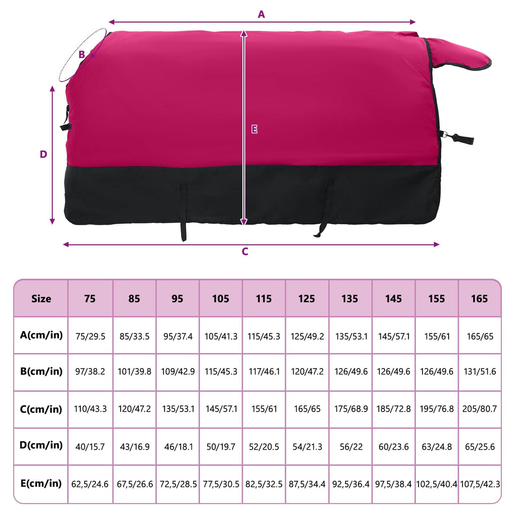Hestetæppe Pink og Sort 75 cm Polyester