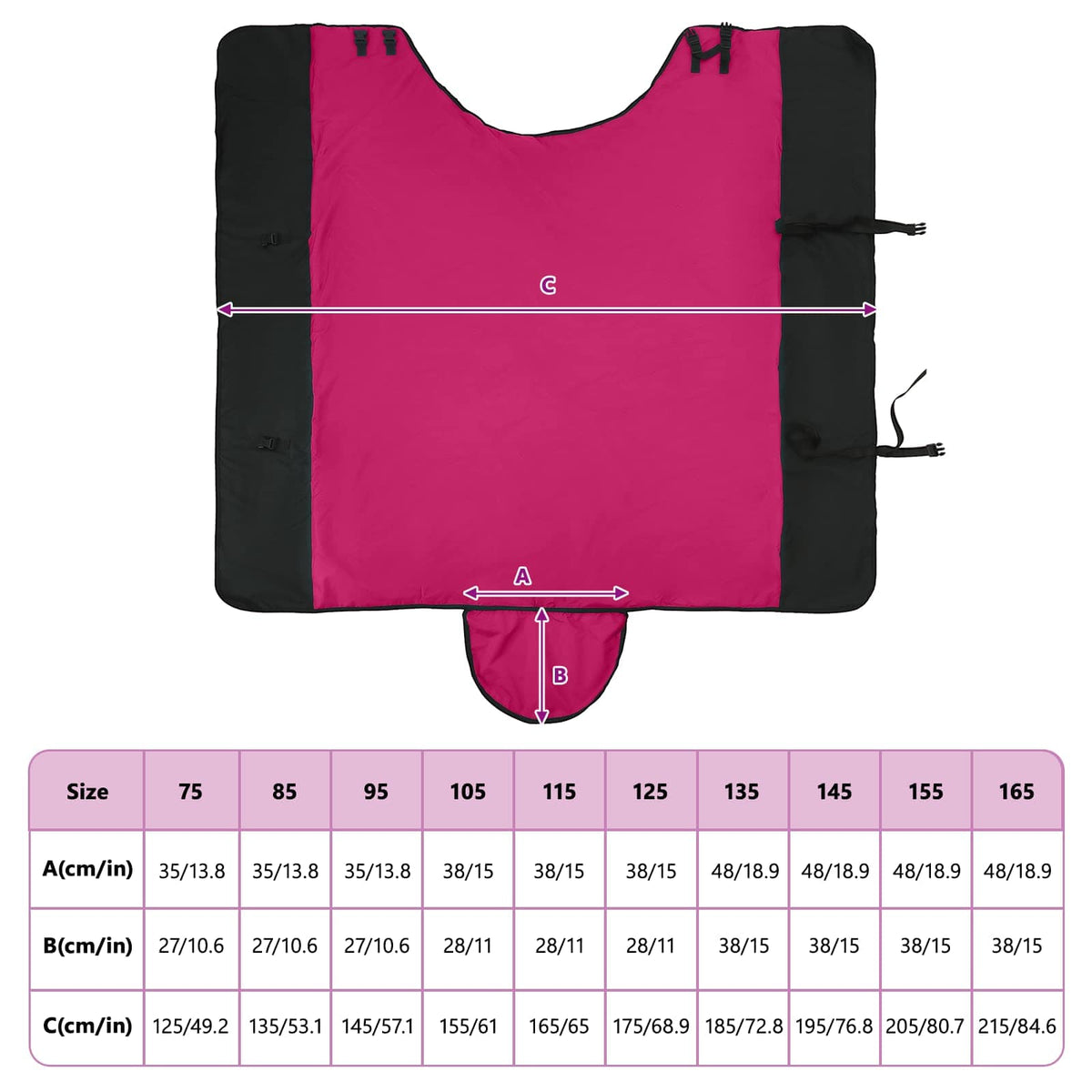 Hestetæppe Pink og Sort 85 cm Polyester