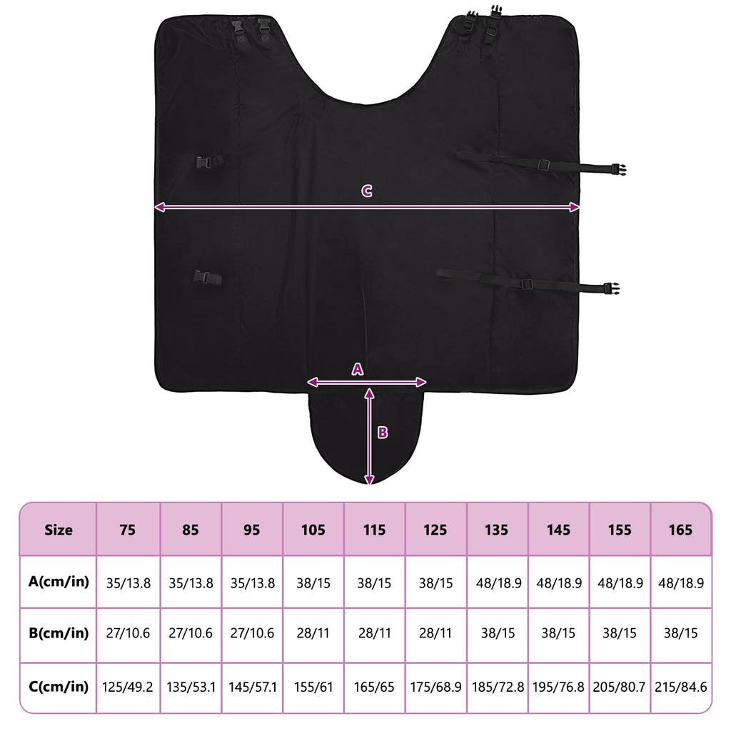 Hestetæppe Fuldt Sort 95 cm Polyester