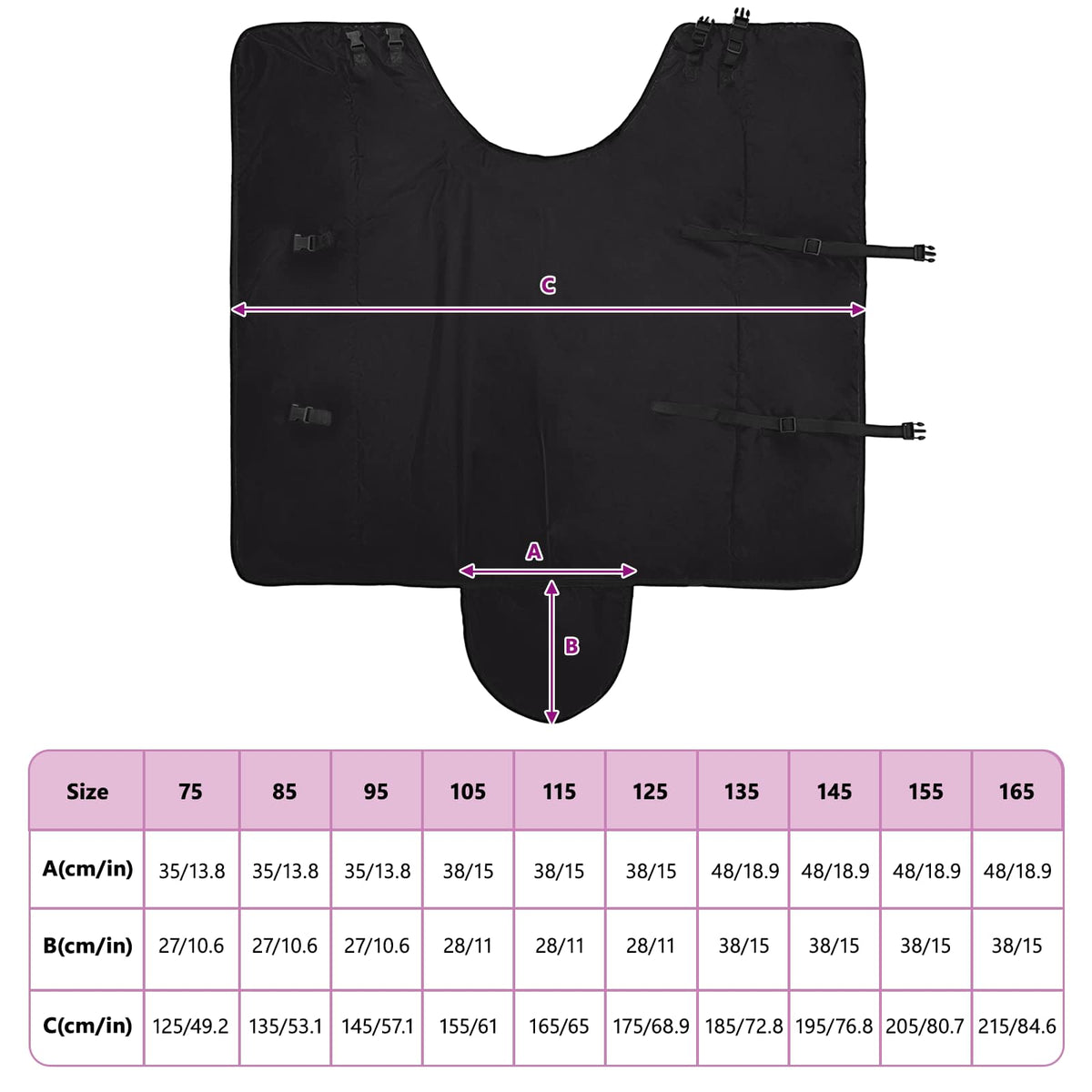 Hestetæppe Fuldt Sort 115 cm Polyester