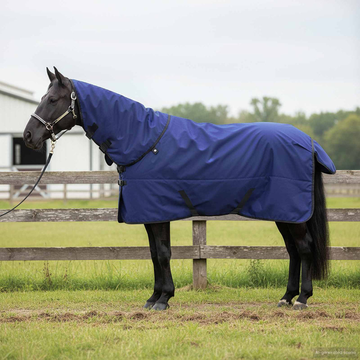 Hestetæppe Fuldt Marineblå 85 cm Polyester