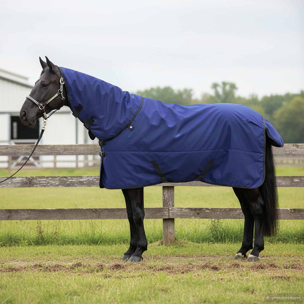 Hestetæppe Fuldt Marineblå 105 cm Polyester