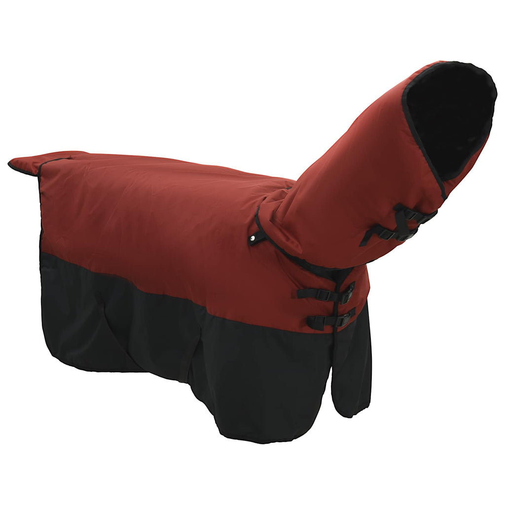 Hestetæppe Bordeaux og Sort 75 cm Polyester