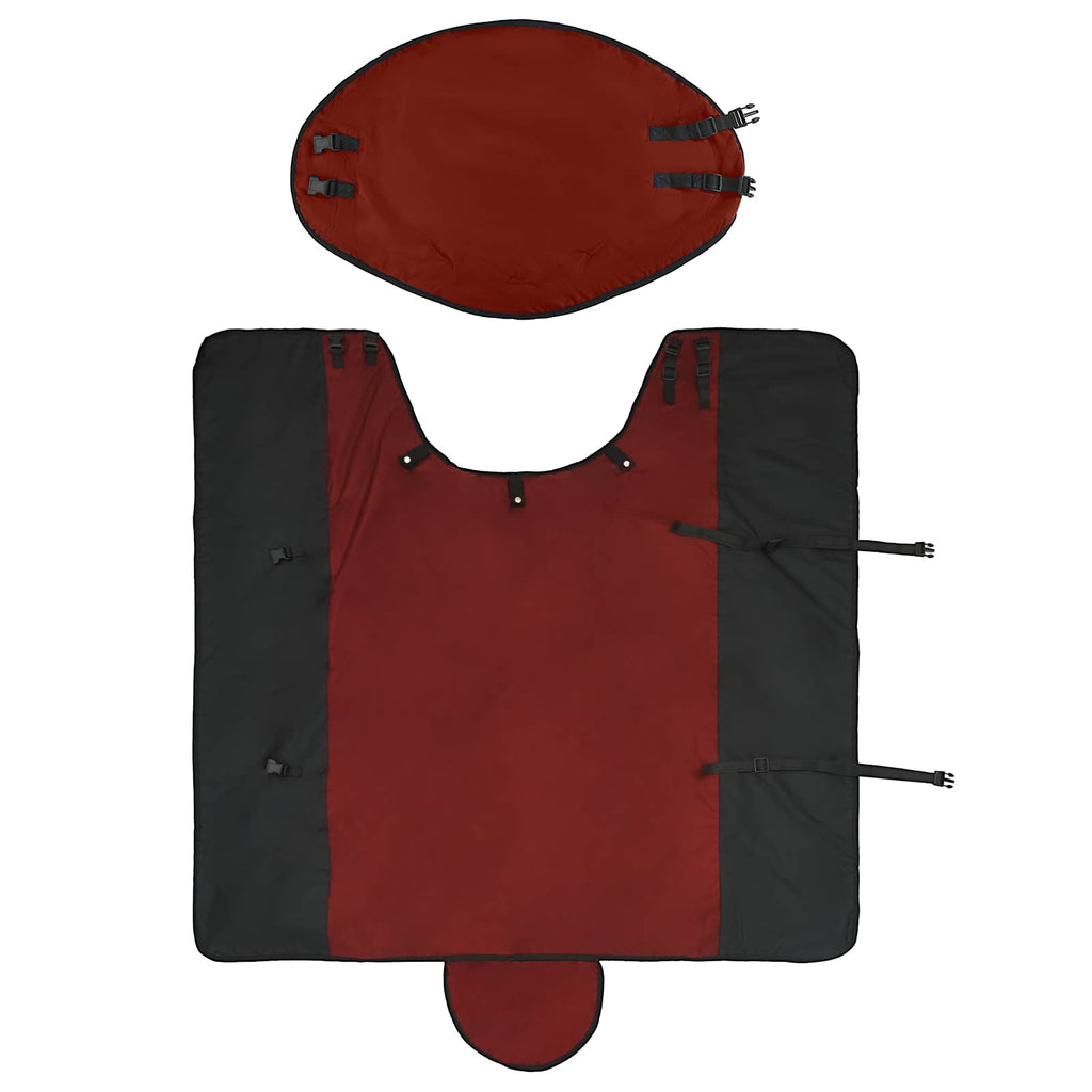 Hestetæppe Bordeaux og Sort 95 cm Polyester