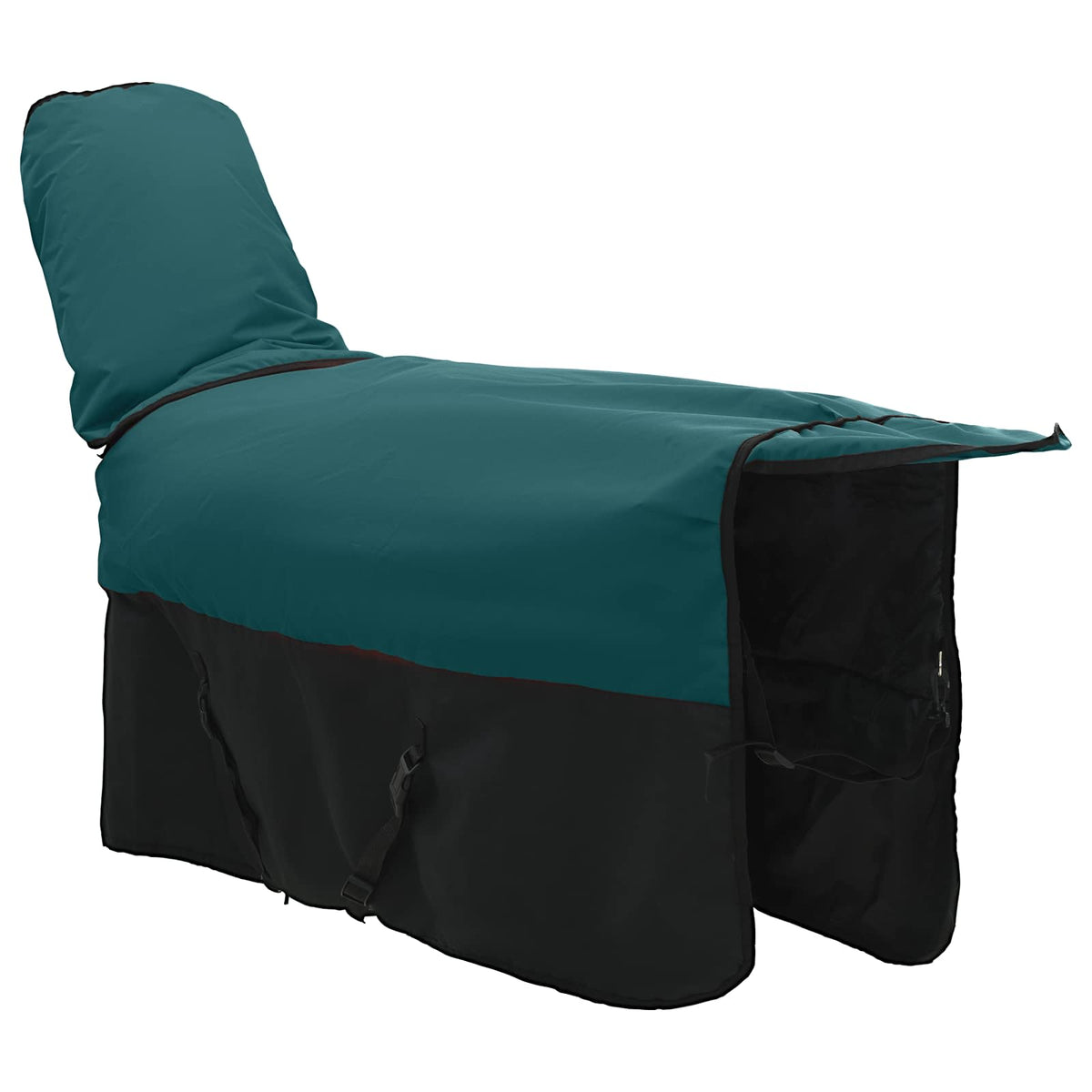 Hestetæppe Mørk Grøn og Sort 145 cm Polyester