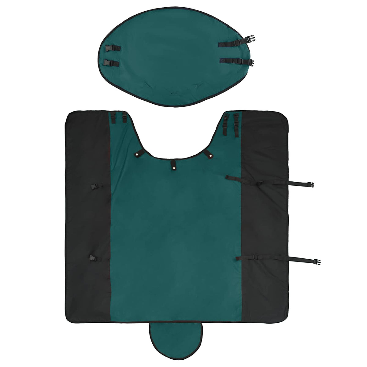 Hestetæppe Mørk Grøn og Sort 155 cm Polyester