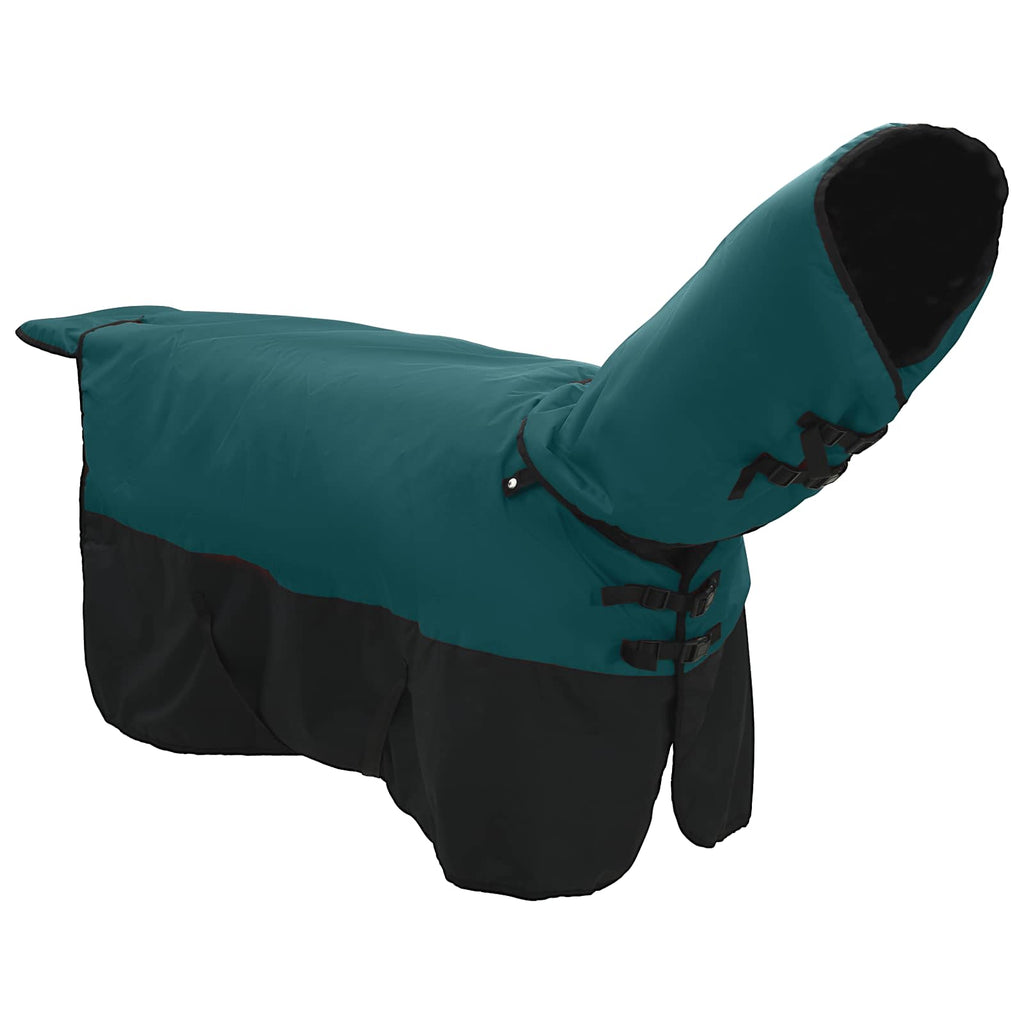 Hestetæppe Mørk Grøn og Sort 165 cm Polyester