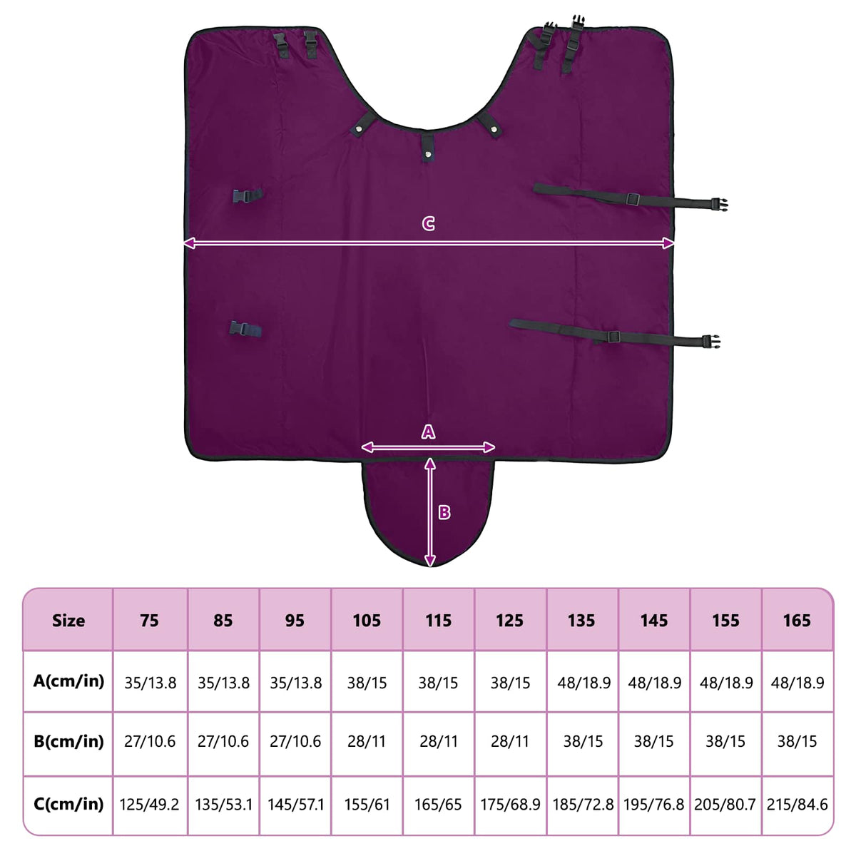 Hestetæppe Fuldt Lilla 145 cm Polyester
