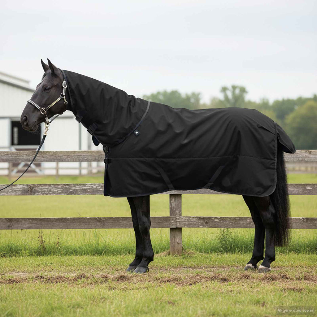 Hestetæppe Fuldt Sort 105 cm Polyester