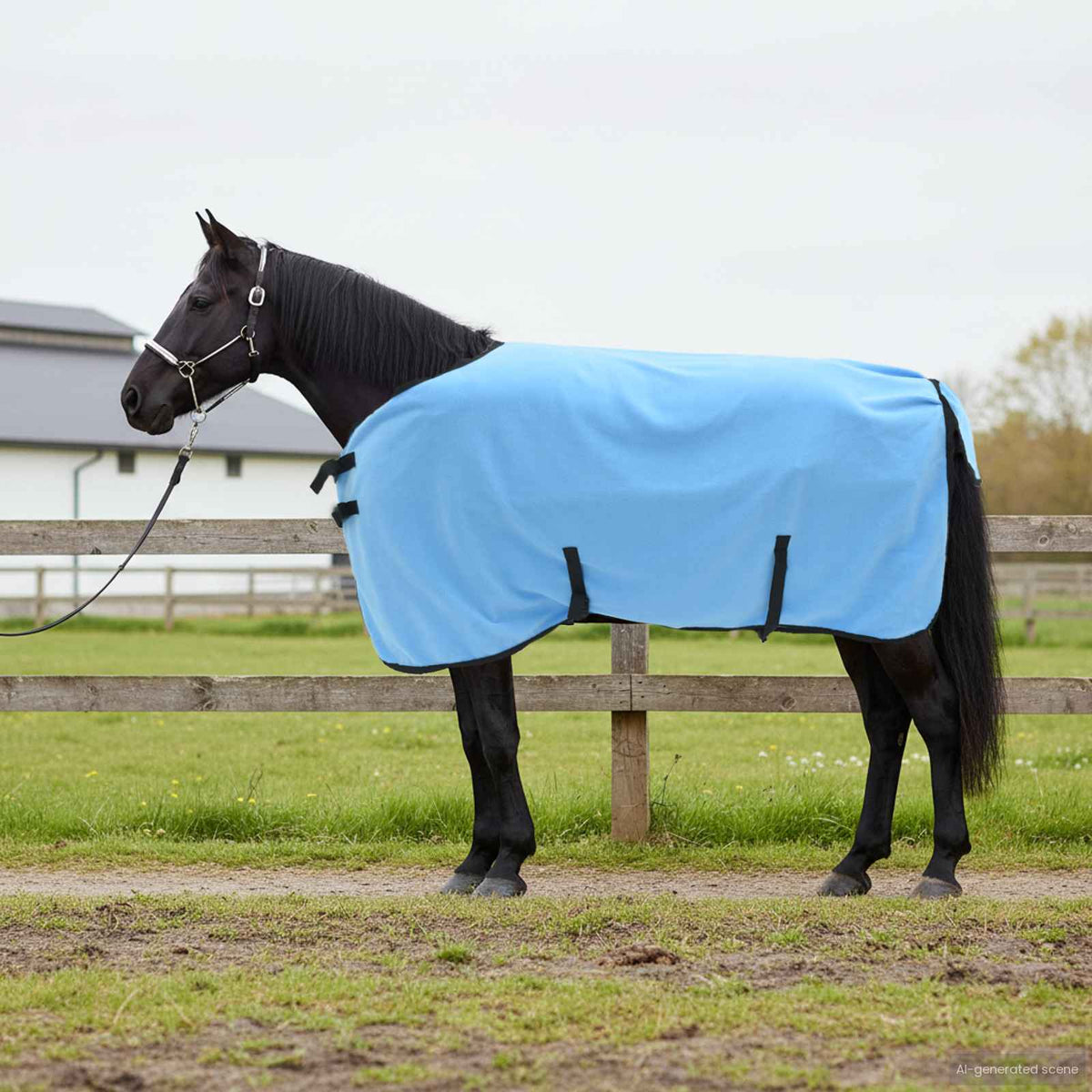 Hestetæppe Fuldt aqua 95 cm Polyester Fleece
