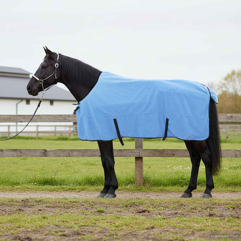 Hestetæppe Fuldt aqua 135 cm Polyester Fleece