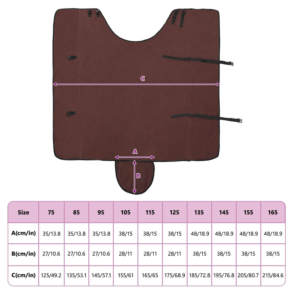 Hestetæppe Mørkebrun 125 cm Polyester Fleece