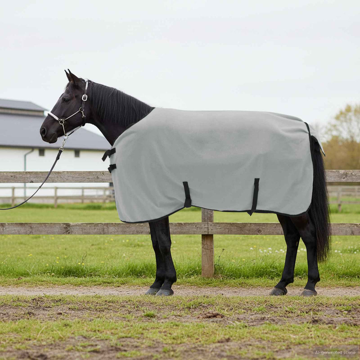 Hestetæppe Lysegrå og pink 85 cm Polyester Fleece