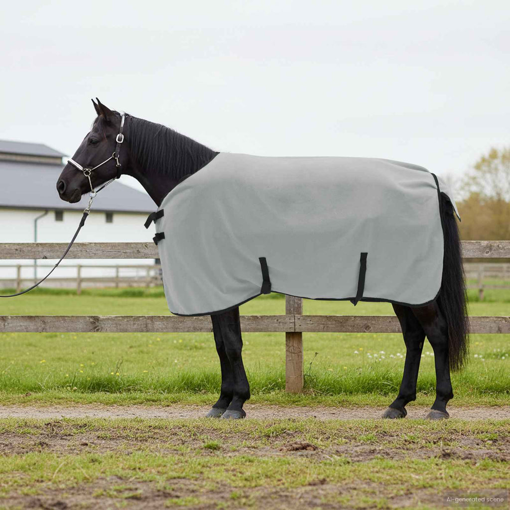 Hestetæppe Lysegrå og pink 95 cm Polyester Fleece
