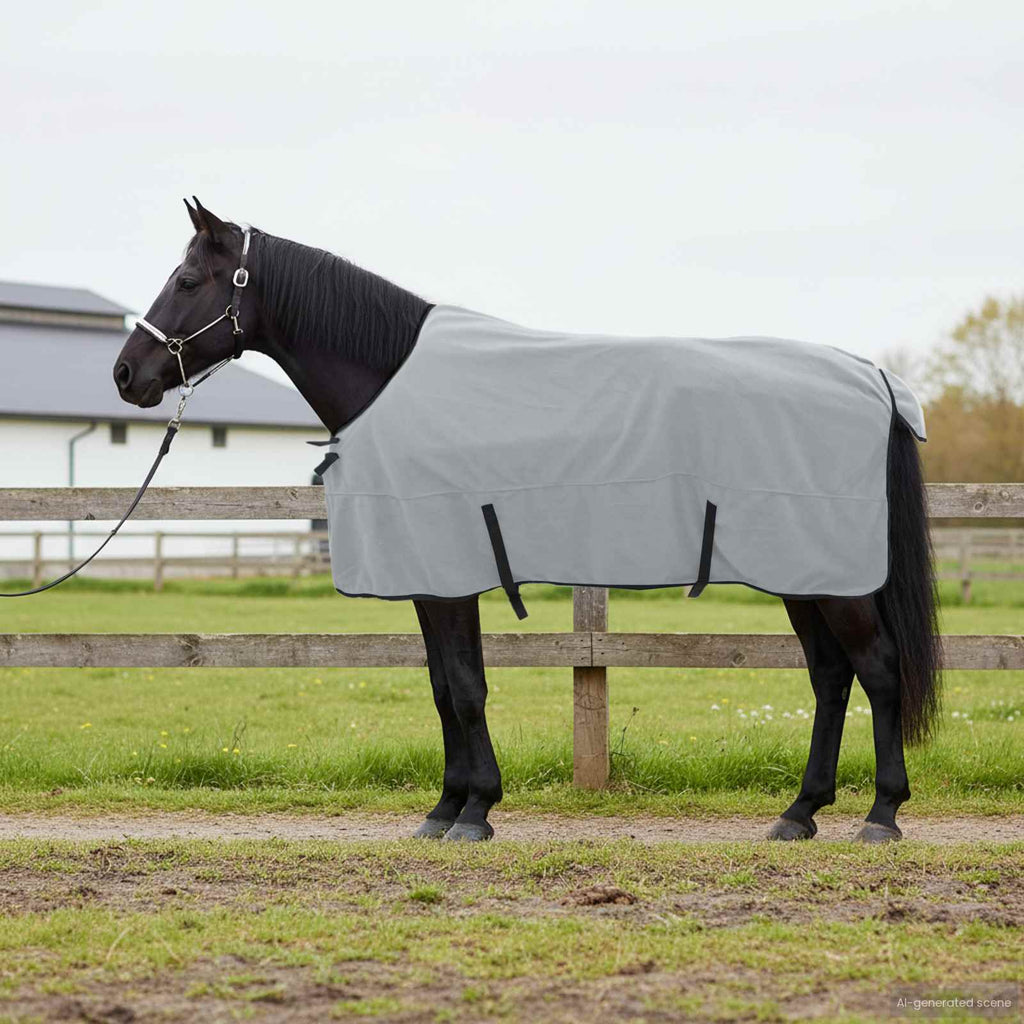 Hestetæppe Lysegrå og pink 145 cm Polyester Fleece