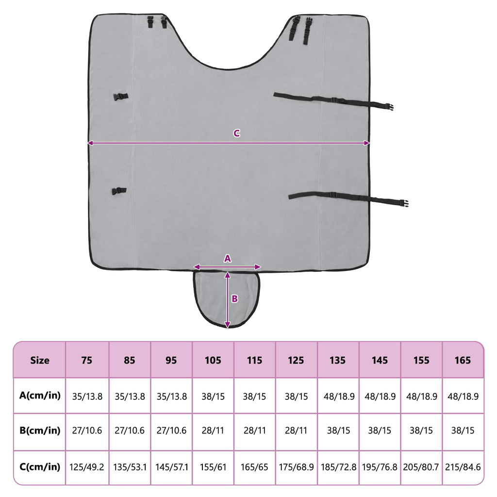 Hestetæppe Lysegrå og pink 165 cm Polyester Fleece