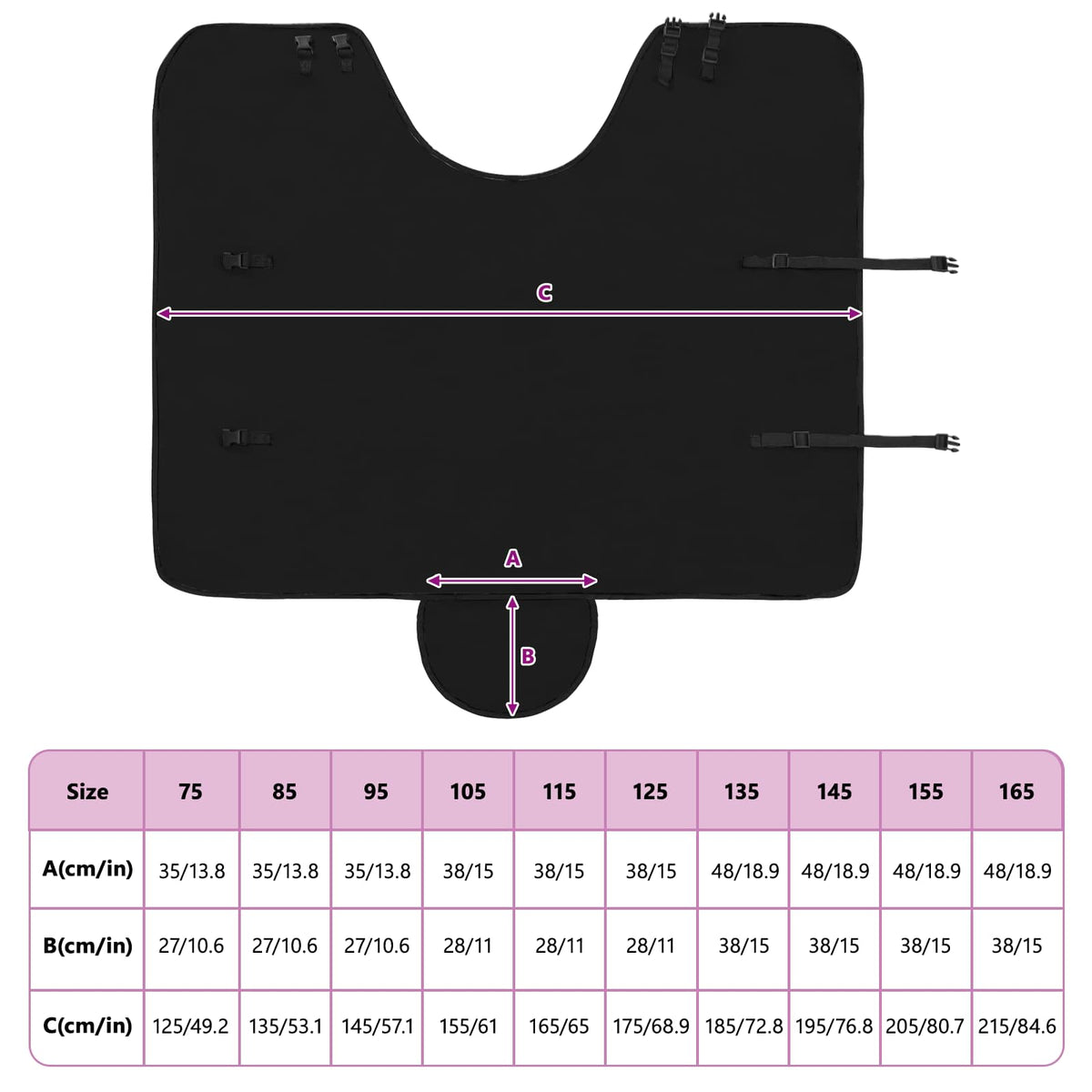 Hestetæppe Sort 85 cm Polyester Fleece