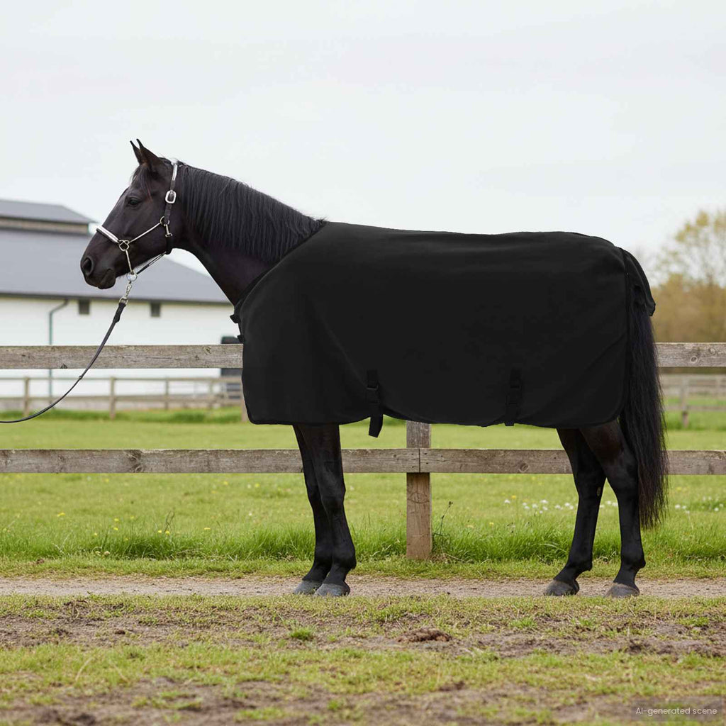 Hestetæppe Sort 115 cm Polyester Fleece