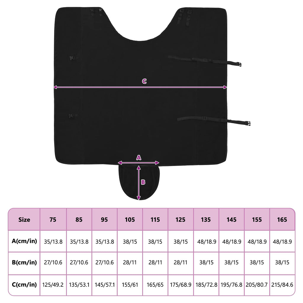 Hestetæppe Sort 125 cm Polyester Fleece