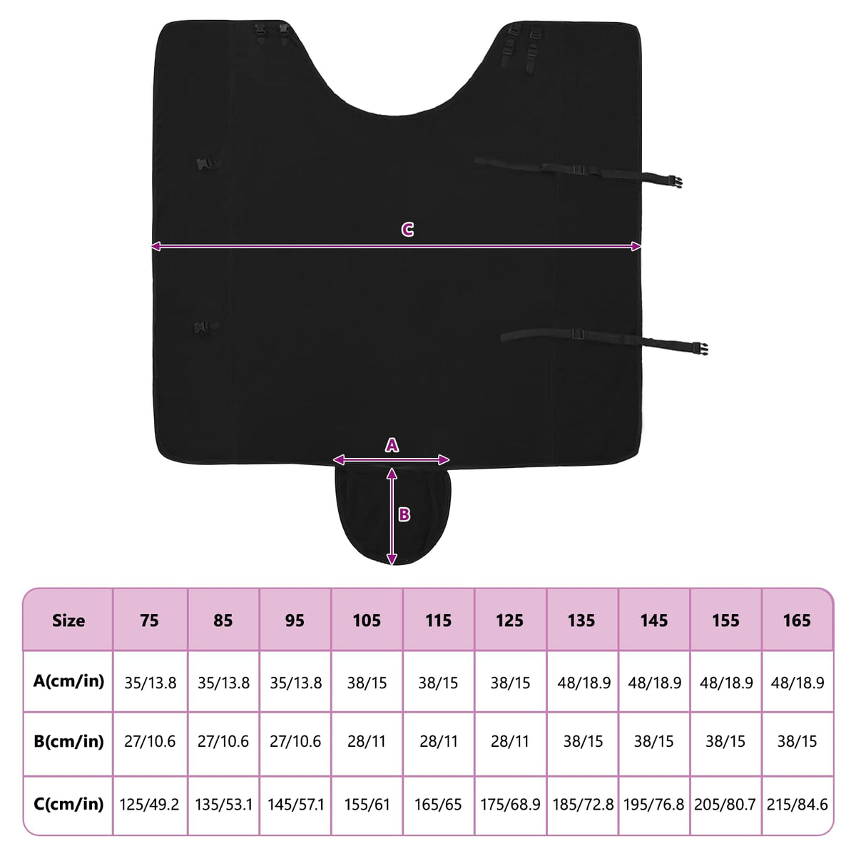 Hestetæppe Sort 145 cm Polyester Fleece