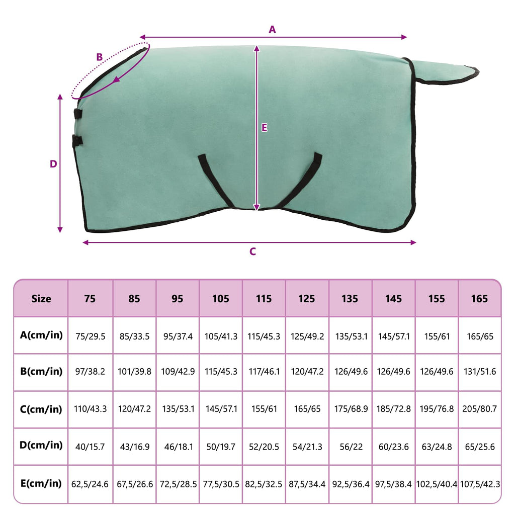 Hestetæppe Speciel grøn 85 cm Polyester Fleece