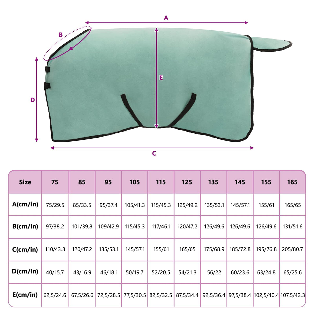 Hestetæppe Speciel grøn 115 cm Polyester Fleece