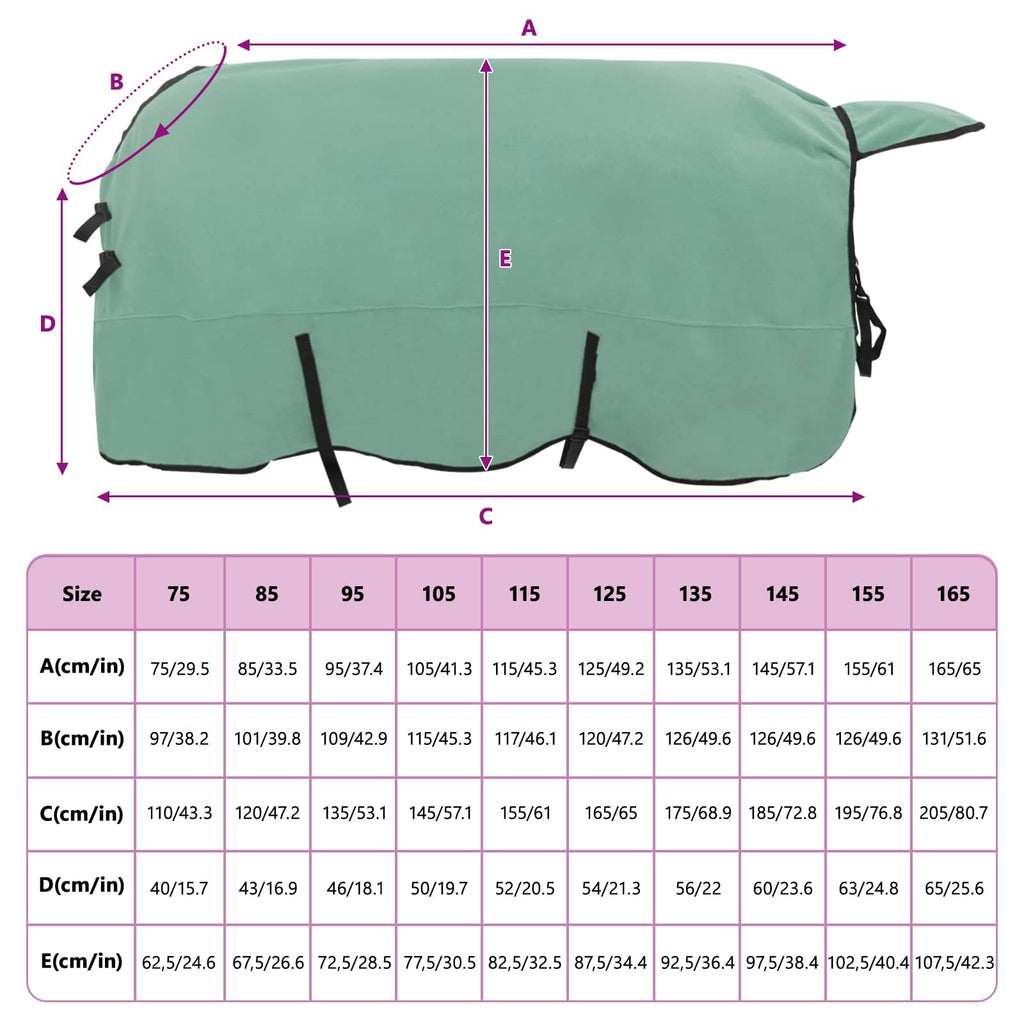 Hestetæppe Speciel grøn 145 cm Polyester Fleece
