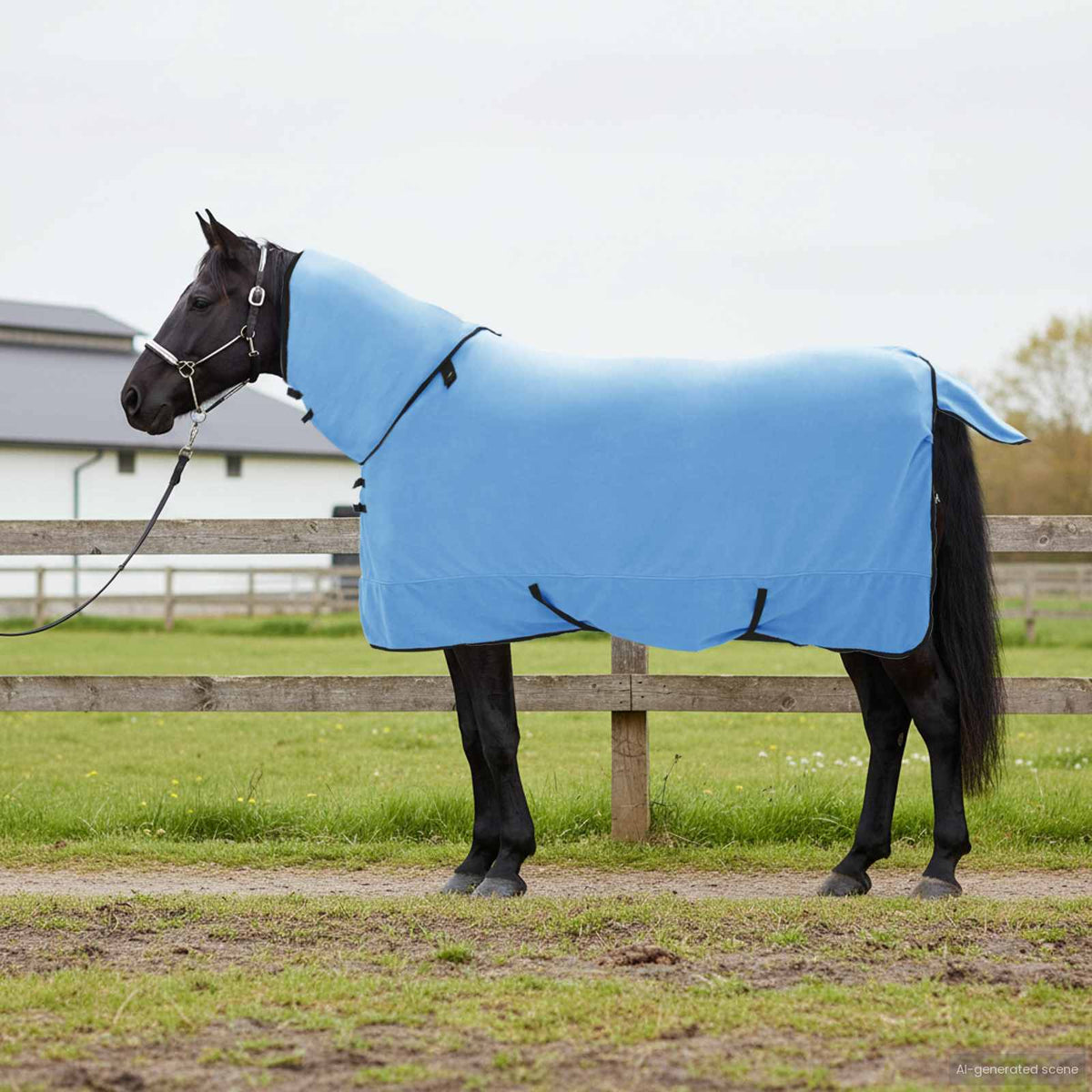 Hestetæppe Fuldt aqua 165 cm Polyester Fleece