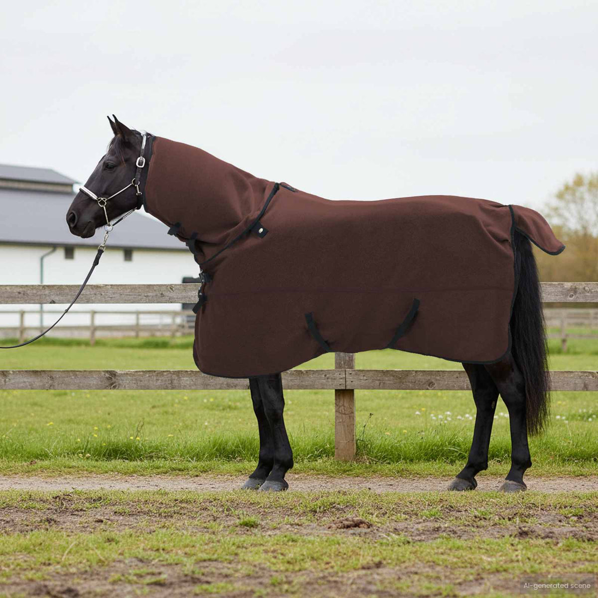 Hestetæppe Mørkebrun 145 cm Polyester Fleece