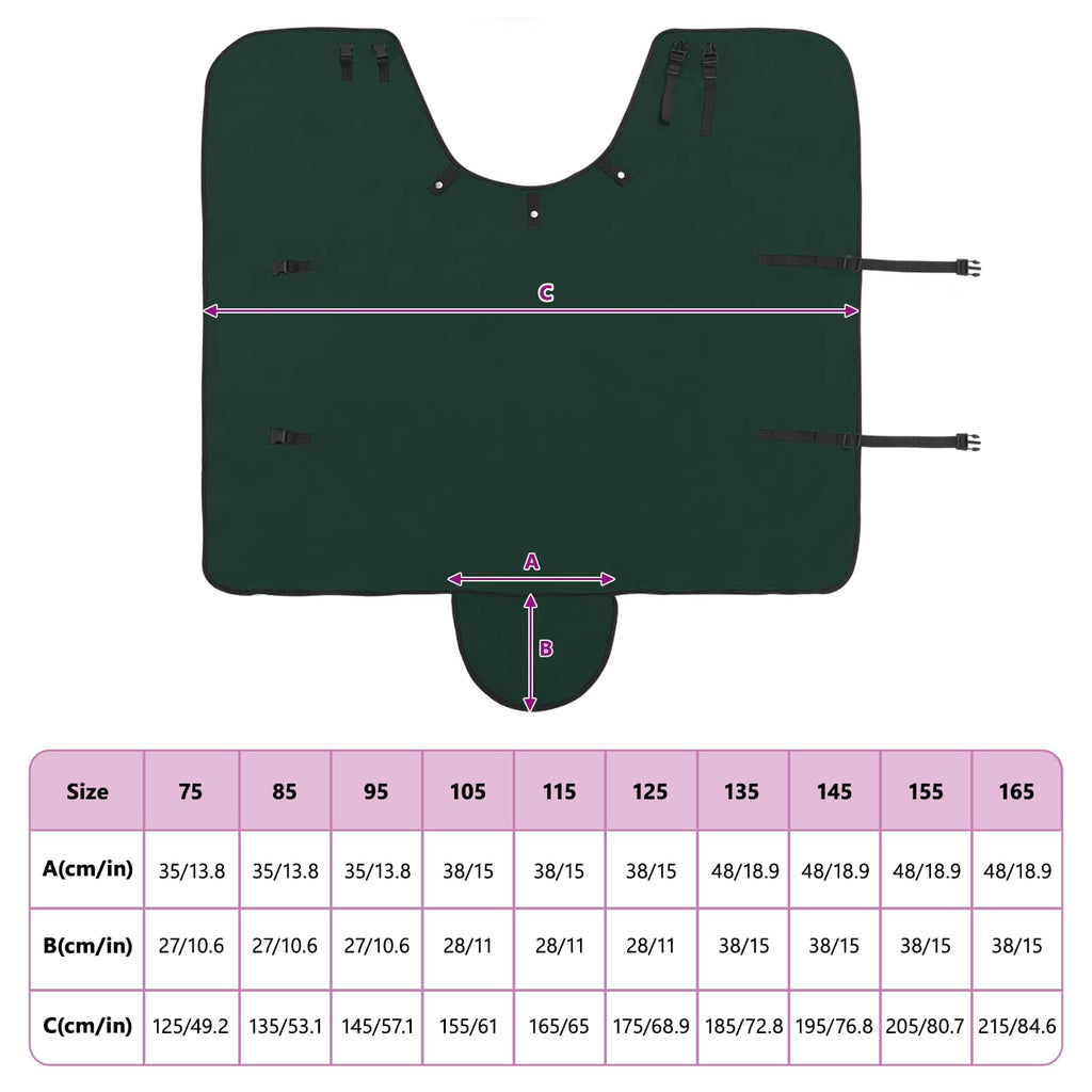 Hestetæppe Mørkegrøn 95 cm Polyester Fleece