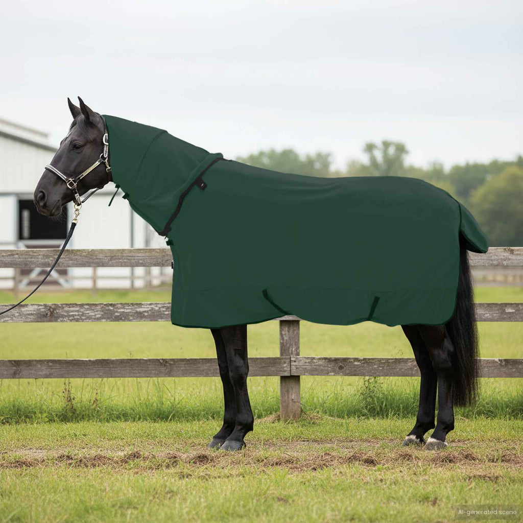 Hestetæppe Mørkegrøn 155 cm Polyester Fleece