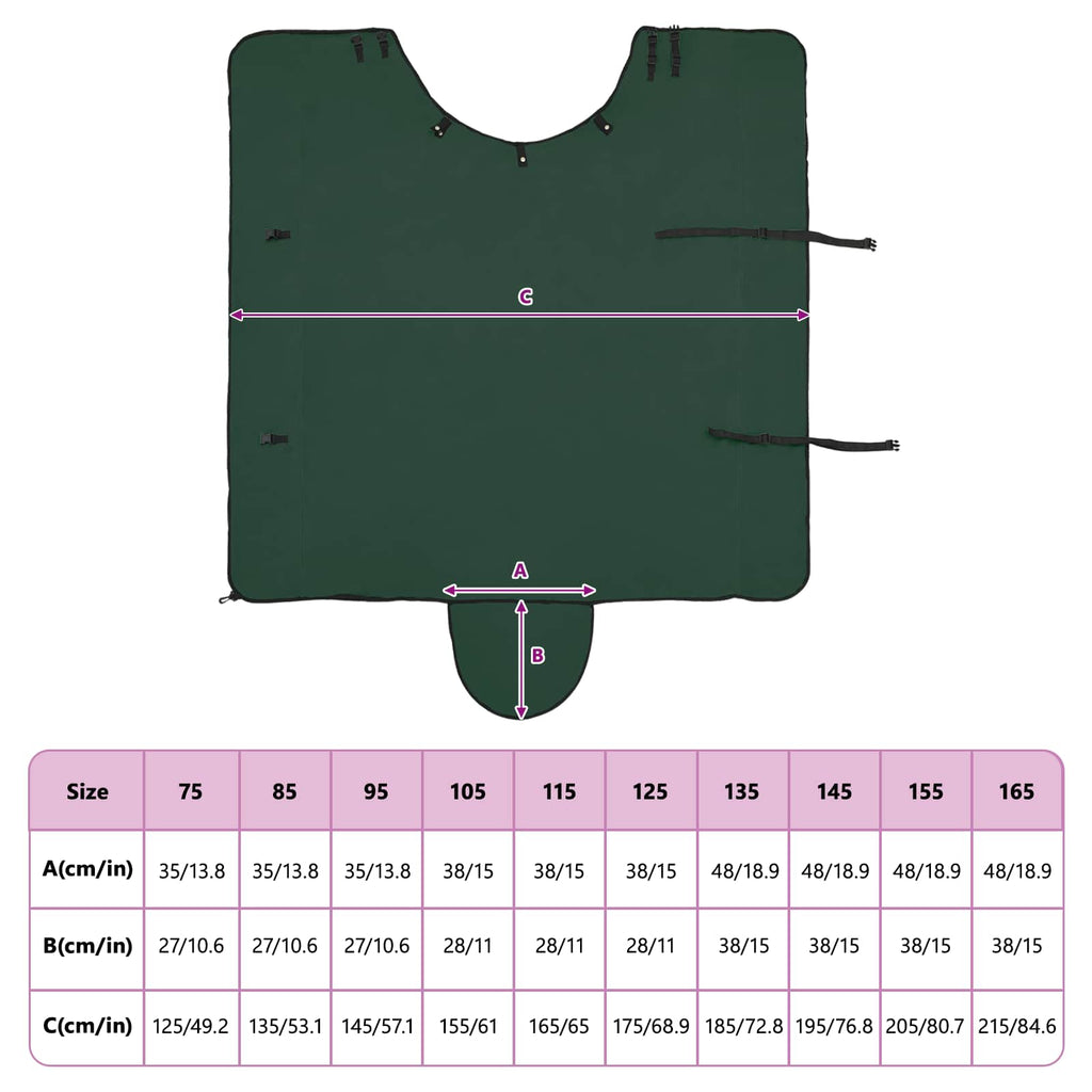Hestetæppe Mørkegrøn 165 cm Polyester Fleece