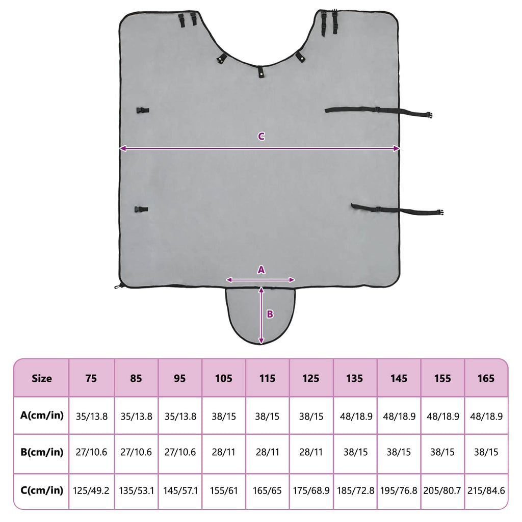 Hestetæppe Lysegrå og pink 115 cm Polyester Fleece