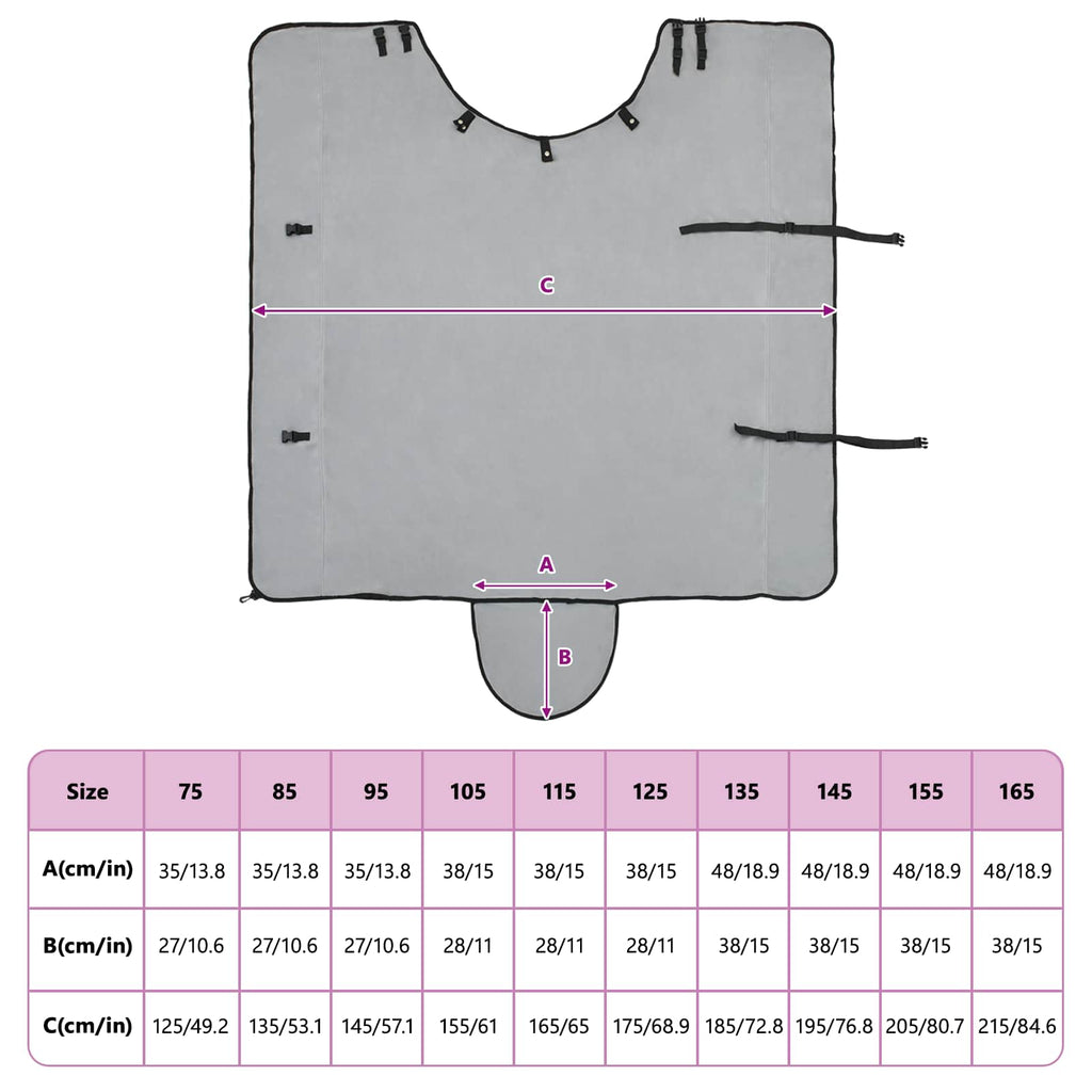 Hestetæppe Lysegrå og pink 155 cm Polyester Fleece