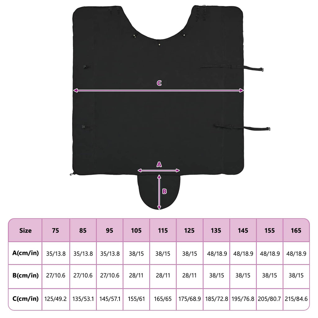 Hestetæppe Sort 165 cm Polyester Fleece
