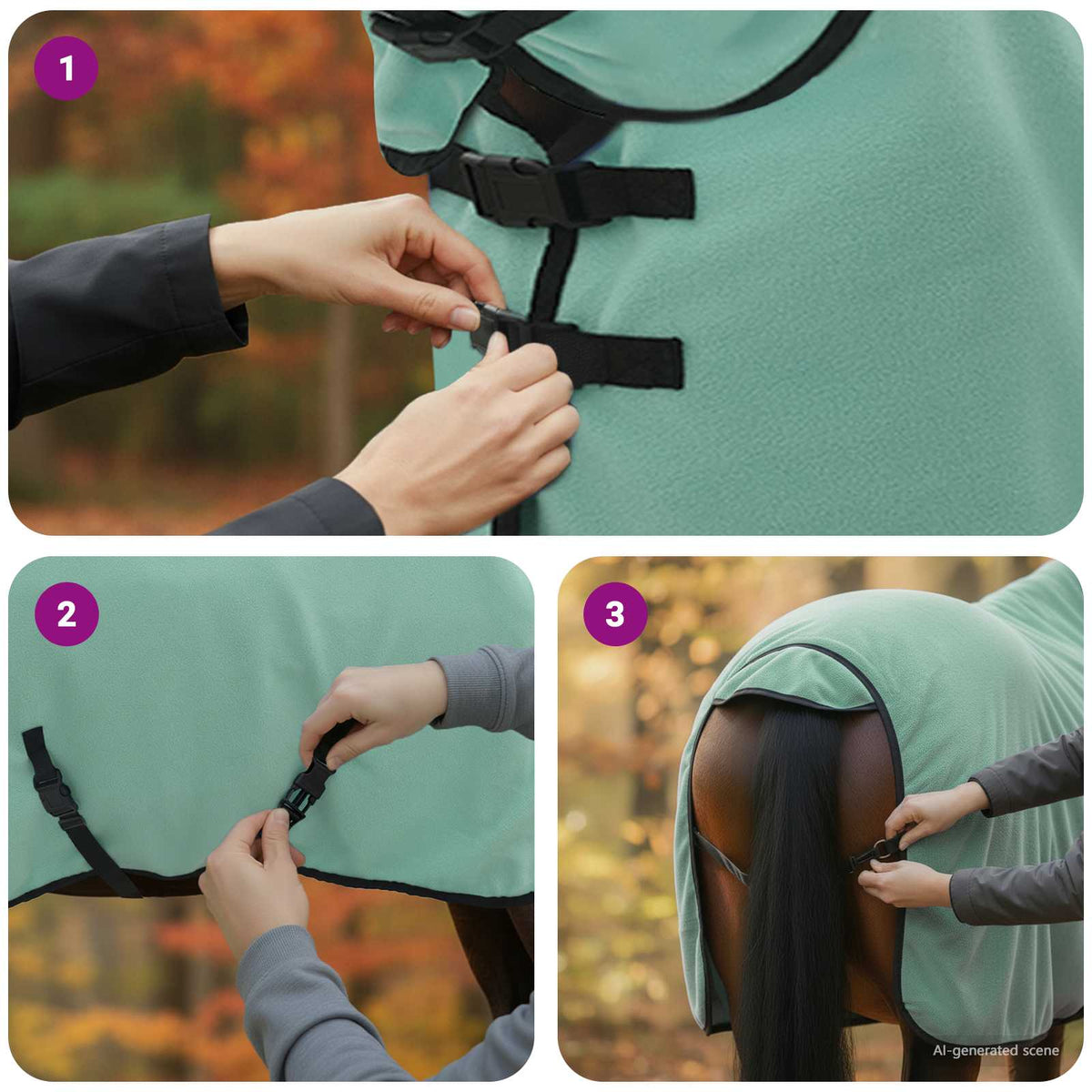 Hestetæppe Speciel grøn 75 cm Polyester Fleece