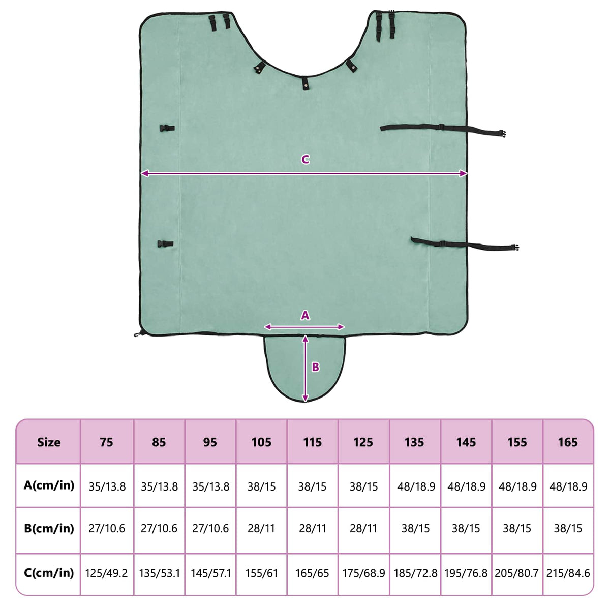 Hestetæppe Speciel grøn 145 cm Polyester Fleece